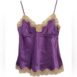 🆕 Gold Hawk Silk Lace Purple Camisole - M